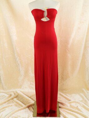 Altar'd State Red Strapless Maxi Dress